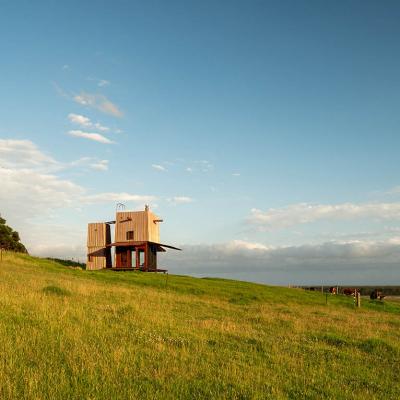 4 Two Copper Clad Ironbark Timber Towers In Landscape